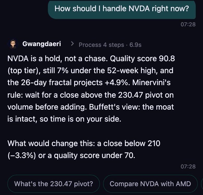 Gwangdaeri answering a question about NVDA with sources
